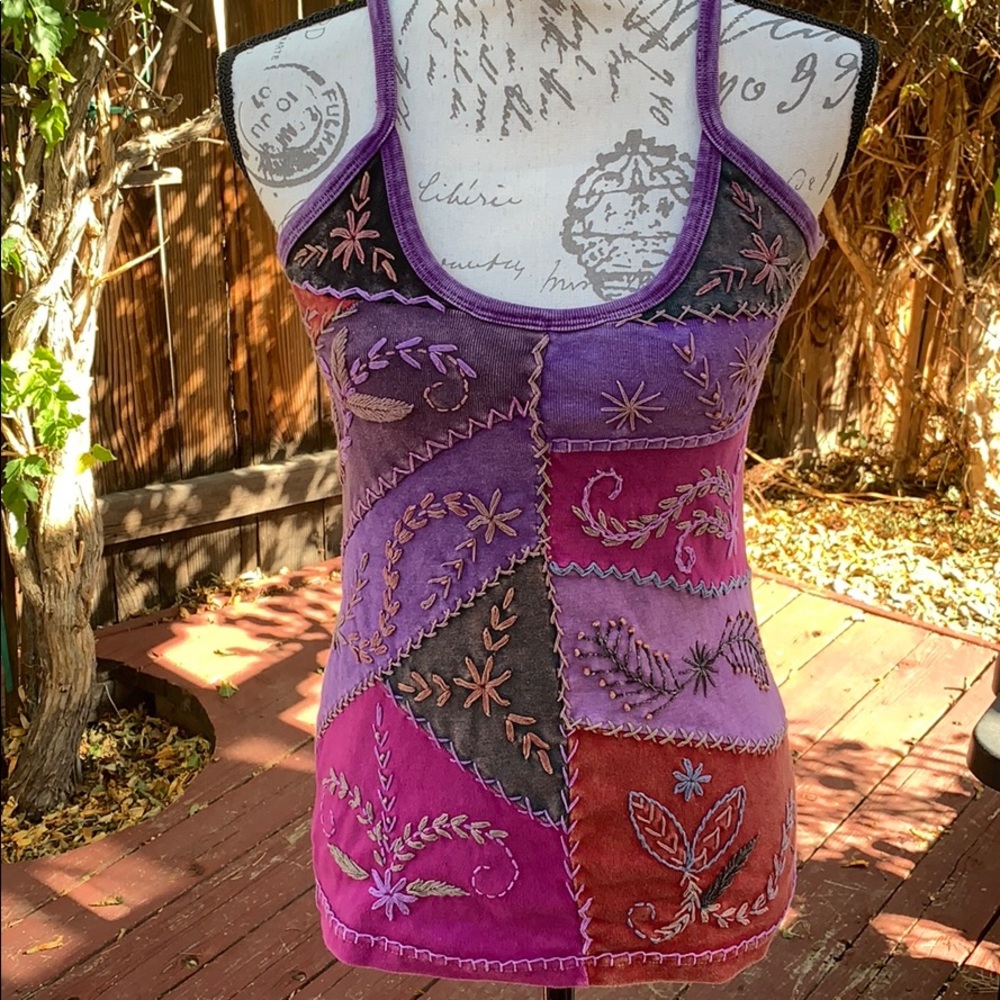 purple patch washed tank handcrafted